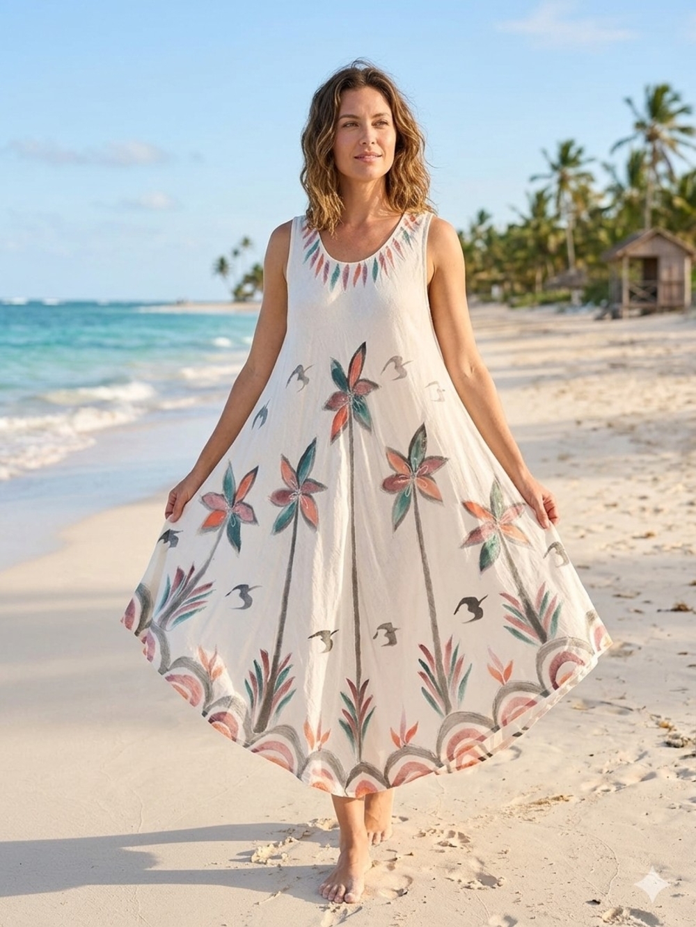 Venice Blue Vibrant bohemian-inspired Dress